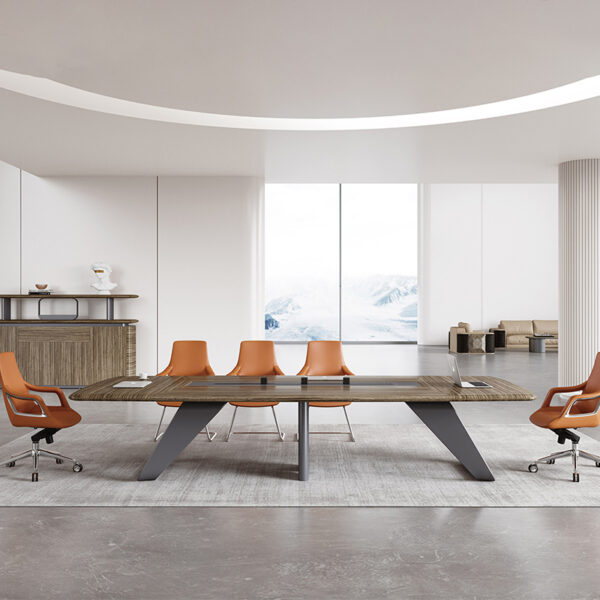Classic Modern Veneer Office Desk Meeting Room Boardroom Conference Meeting Table - 图片 2
