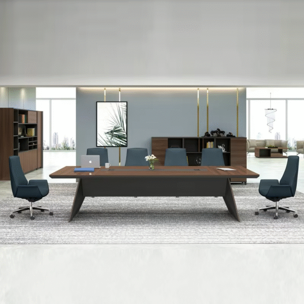 Custom Office Furniture 12 Persons Office Conference Table with Oblique Legs - 图片 2