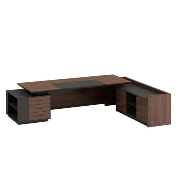 Pengpai l Type Office Table White High-tech Executive Staff Office Table Dimensions - 图片 3