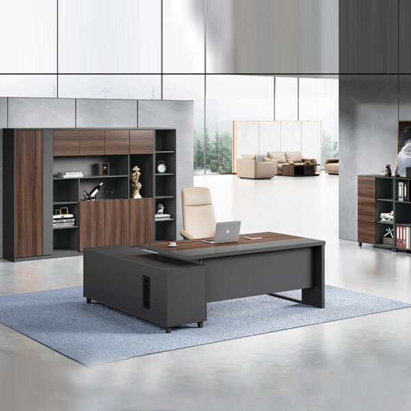 Factory Sale L Shaped Office Furniture Modern Manager Office Desk CEO Executive Office Table - 图片 5