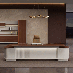 Premium Ceo Boss Leather Luxury Modern Executive  Furniture Desk Advanced Feeling Office Desk