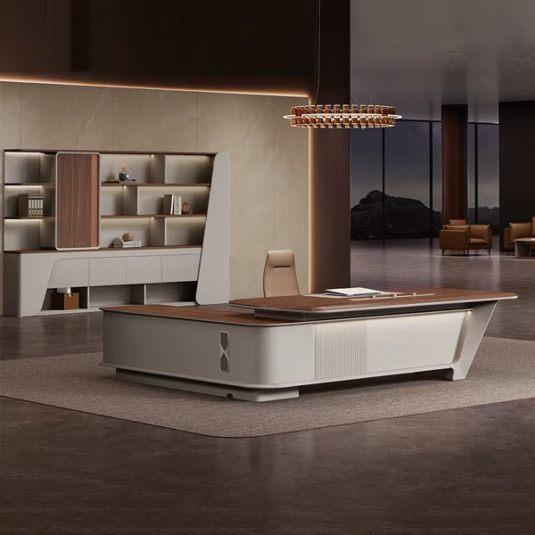 Premium Ceo Boss Leather Luxury Modern Executive  Furniture Desk Advanced Feeling Office Desk - 图片 2