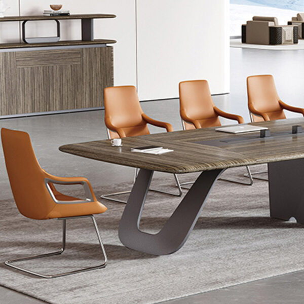 Classic Modern Veneer Office Desk Meeting Room Boardroom Conference Meeting Table - 图片 3