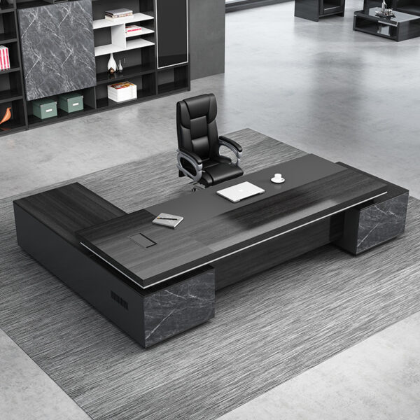 Commercial Furniture Ceo Director Manager Office Desks Boss Black Executive Office Table Desk - 图片 2