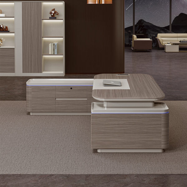 Luxury CEO L Shaped Office Furniture Modern Wooden Boss Office Table Desk Manager Executive Office Desks - 图片 3