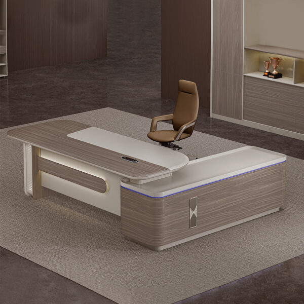 CEO L Shaped Office Furniture Modern Wooden Boss Office Table Desk Manager Executive Office Desks - 图片 2
