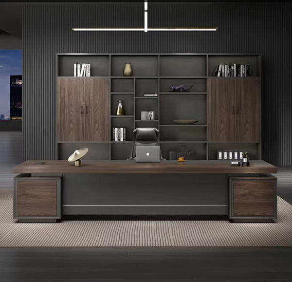 CEOLUX Luxury Modern Executive Office Desk Wooden Boss Desk with Extendable and Convertible Design Features - 图片 2