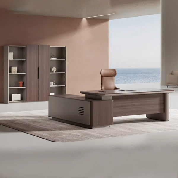 Luxury Modern New Executive Office Furniture L-Shape Computer Desk for Directors CEOs and Bosses Extendable Features - 图片 2