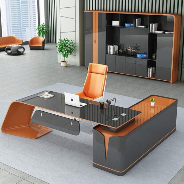Mdf Commercial Office Furniture Luxury Executive Office Table Set L Shape Ceo Office Desk - 图片 2