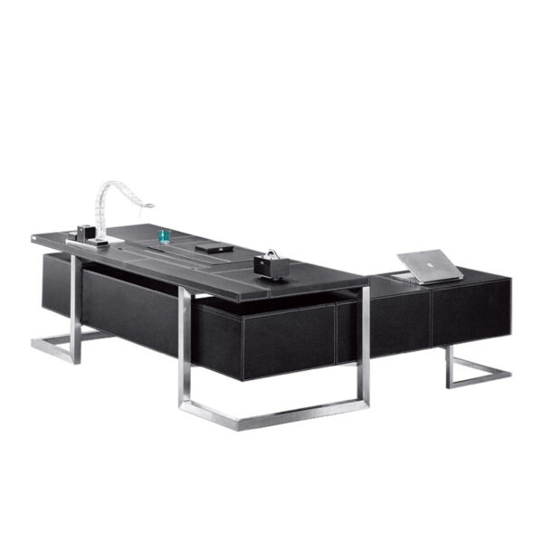 Luxury Office Furniture Boss Desk Executive and Chair Set With File Cabinet - 图片 3
