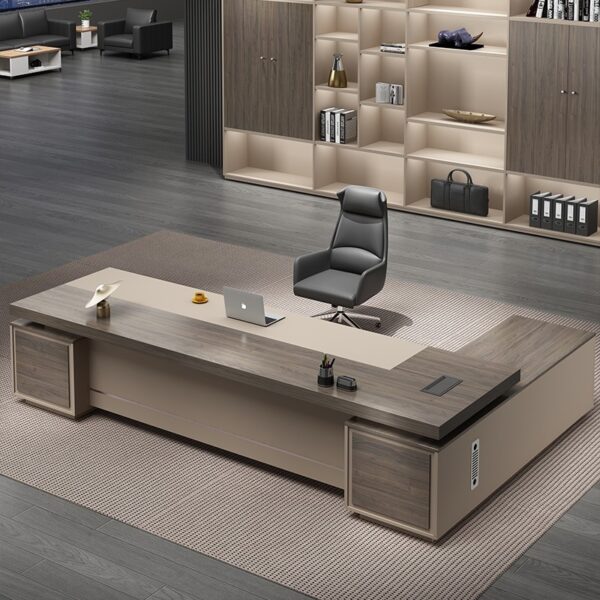 Office Furniture Luxury CEO Manager Office Table L Shaped Modern Working Office Furniture Desk - 图片 3