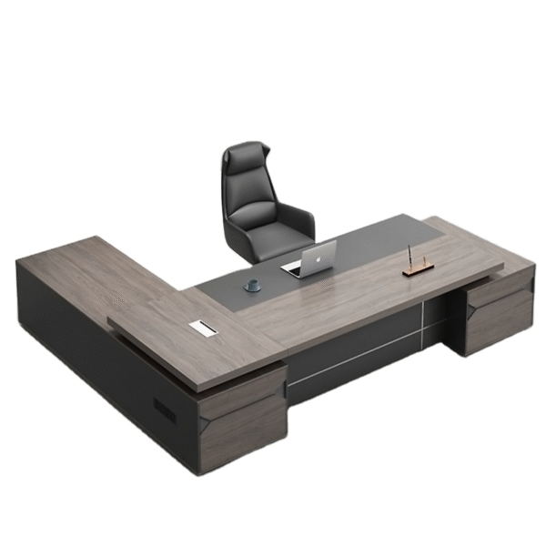 Modern Office Furniture Mfc Wood Office Table Boss Manager Ceo Executive L Shaped Desk Workstation - 图片 4