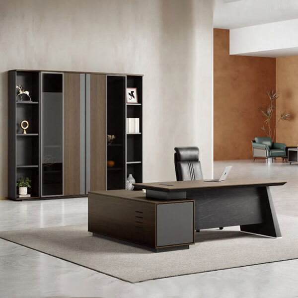 High Quality New Executive Furniture Set Secretary Office Table Modern L Shaped Boss Computer Table Office Desk - 图片 3