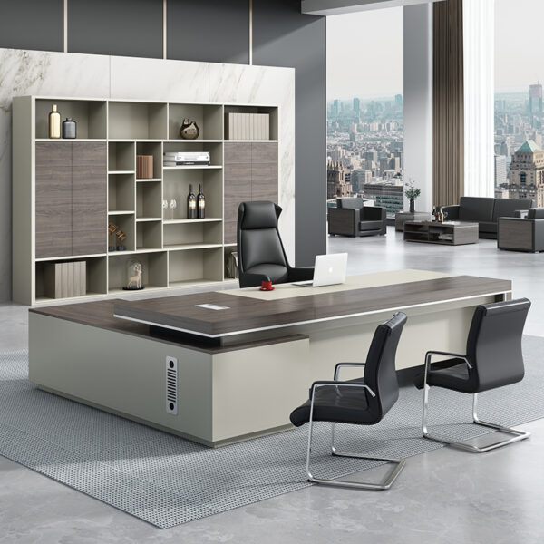 Pengpai Super Modern Office Furniture Executive CEO Office Desk L Shape Office Table Supervisor's Table - 图片 3