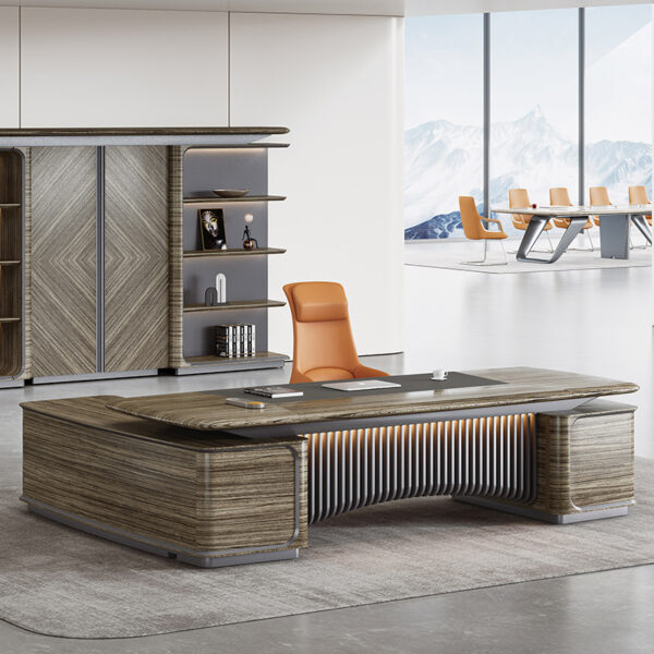 Contemporary Office Furniture Corner Chairman Ceo Boss Luxury L Shaped Office Table Set Executive Working Desk - 图片 4