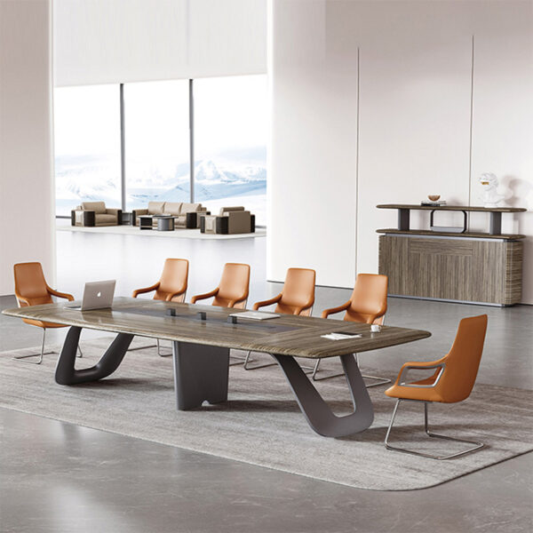 Classic Modern Veneer Office Desk Meeting Room Boardroom Conference Meeting Table - 图片 4