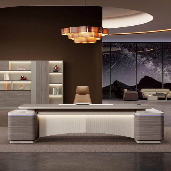 Luxury CEO L Shaped Office Furniture Modern Wooden Boss Office Table Desk Manager Executive Office Desks - 图片 2