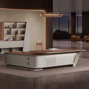 Premium Ceo Boss Leather Luxury Modern Executive  Furniture Desk Advanced Feeling Office Desk