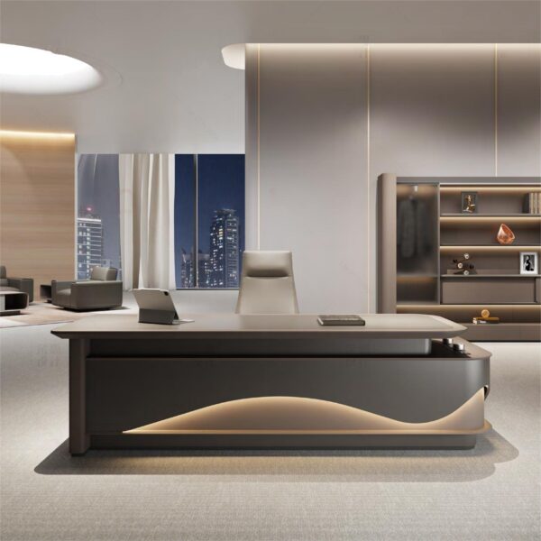 Luxury CEO L Shaped Office Furniture Modern Wooden Boss Office Table Desk Manager Executive Office Desks Set - 图片 3