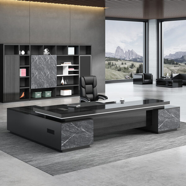 Commercial Furniture Ceo Director Manager Office Desks Boss Black Executive Office Table Desk - 图片 3