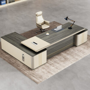Minimally Designed Luxury CEO Desk for Home Office Mdf Melamine Wooden Veneer Manager Executive Desk