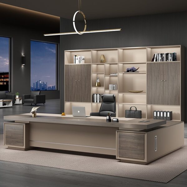 Office Furniture Luxury CEO Manager Office Table L Shaped Modern Working Office Furniture Desk - 图片 4