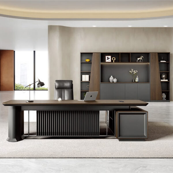 High Quality New Executive Furniture Set Secretary Office Table Modern L Shaped Boss Computer Table Office Desk - 图片 4