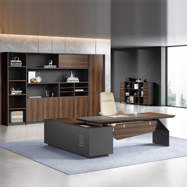 Factory Sale L Shaped Office Furniture Modern Manager Office Desk CEO Executive Office Table - 图片 6