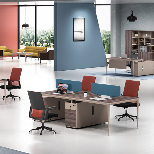 Office Workstations Modern L Shaped Manager Desk Aluminum Frame Modular 5 Seater Workstation - 图片 5