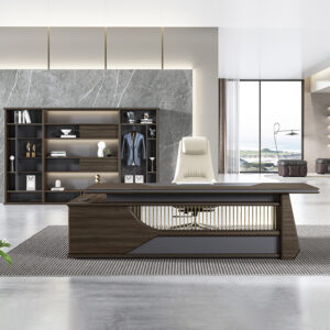 Office Furniture Corner Chairman Ceo Boss Luxury L Shaped Office Table Set Executive Working Desk