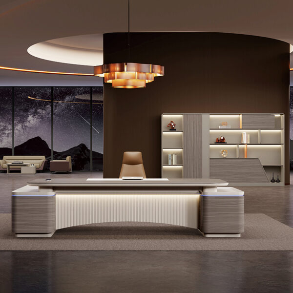 Luxury CEO L Shaped Office Furniture Modern Wooden Boss Office Table Desk Manager Executive Office Desks - 图片 4
