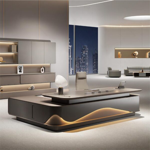 Luxury CEO L Shaped Office Furniture Modern Wooden Boss Office Table Desk Manager Executive Office Desks Set