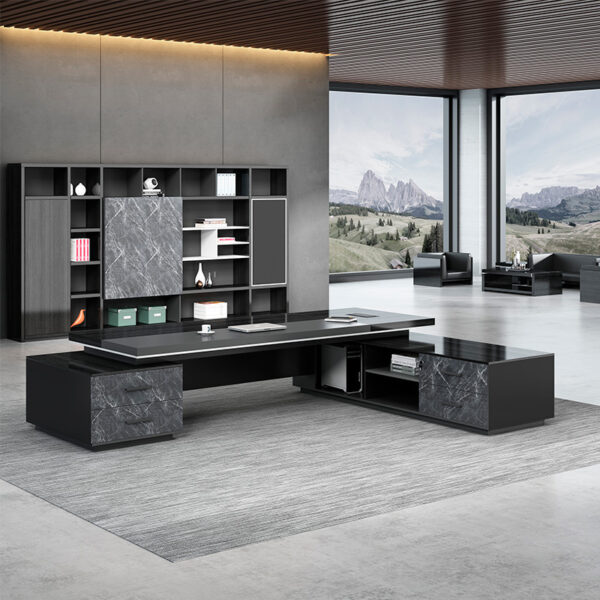 Commercial Furniture Ceo Director Manager Office Desks Boss Black Executive Office Table Desk - 图片 4