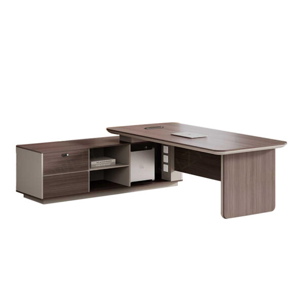 Luxury Modern New Executive Office Furniture L-Shape Computer Desk for Directors CEOs and Bosses Extendable Features - 图片 4