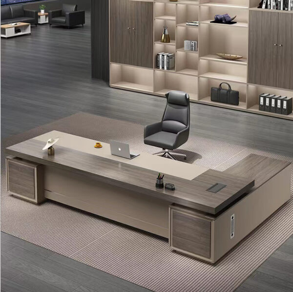 CEOLUX Luxury Modern Executive Office Desk Wooden Boss Desk with Extendable and Convertible Design Features - 图片 4