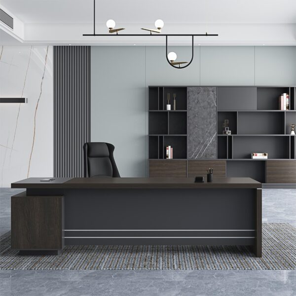 Modern Luxury Office Furniture Ceo Boss Executive Mdf Computer Table L Shaped Office Desk - 图片 5