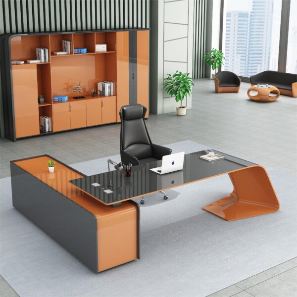 Mdf Commercial Office Furniture Luxury Executive Office Table Set L Shape Ceo Office Desk - 图片 5