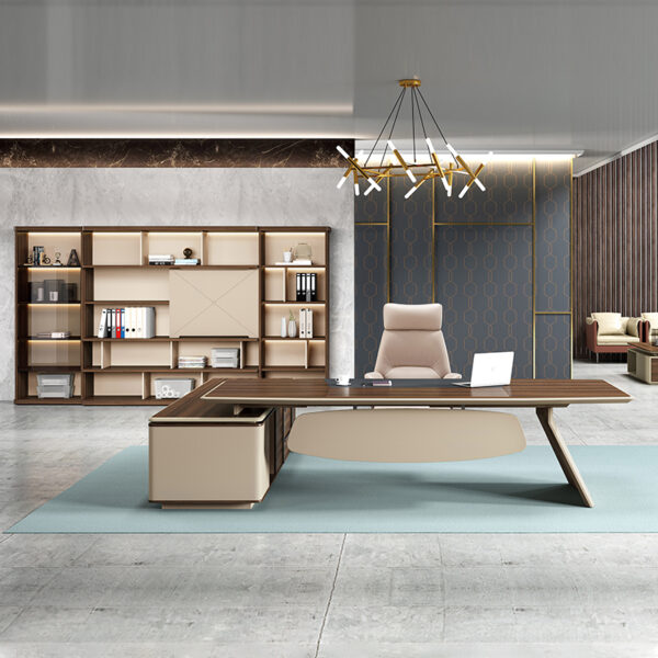 High End Luxury Office Furniture L Shape Design Strong Home Executive Boss Manager Office Desk - 图片 5
