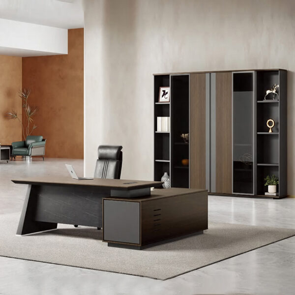 High Quality New Executive Furniture Set Secretary Office Table Modern L Shaped Boss Computer Table Office Desk - 图片 5