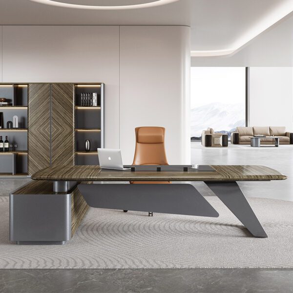 Pengpai Modern  L Shape Director Ceo Boss Wooden Workstation Desk Office Furniture Table