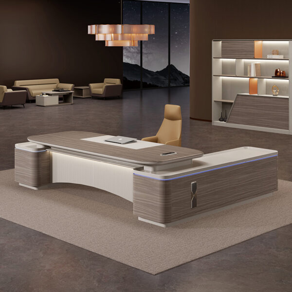Luxury CEO L Shaped Office Furniture Modern Wooden Boss Office Table Desk Manager Executive Office Desks - 图片 5