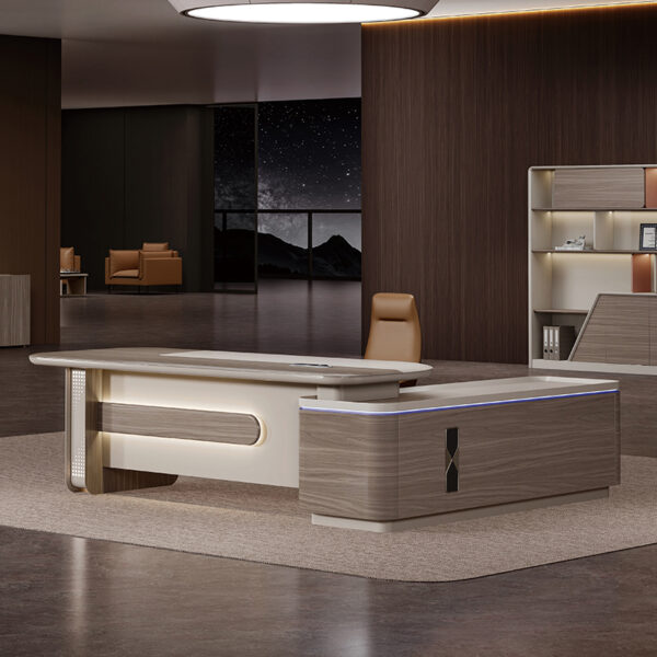 CEO L Shaped Office Furniture Modern Wooden Boss Office Table Desk Manager Executive Office Desks - 图片 5