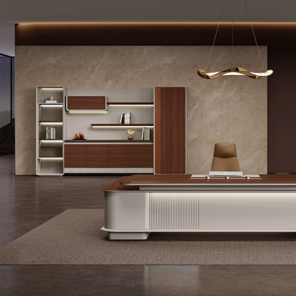 Premium Ceo Boss Leather Luxury Modern Executive  Furniture Desk Advanced Feeling Office Desk - 图片 5