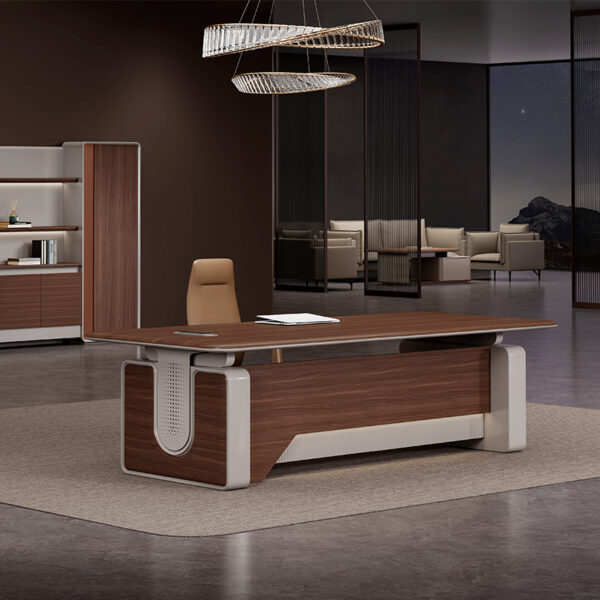 Premium Ceo Boss Leather Luxury Modern Executive  Furniture Desk Advanced Feeling Office Desk - 图片 5
