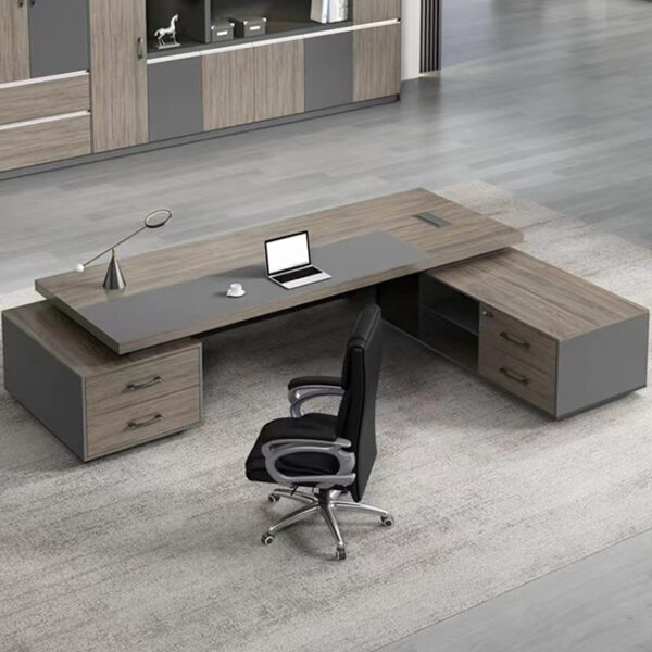 Executive Wooden L Shape  Desk Modern Luxury Ceo Office Table Boss Luxurious Office Desk - 图片 5