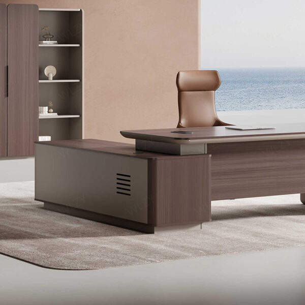 Luxury Modern New Executive Office Furniture L-Shape Computer Desk for Directors CEOs and Bosses Extendable Features - 图片 5