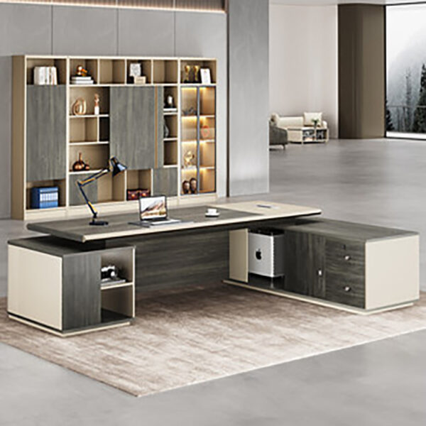 Minimally Designed Luxury CEO Desk for Home Office Mdf Melamine Wooden Veneer Manager Executive Desk - 图片 5