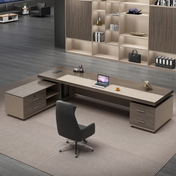 Office Furniture Luxury CEO Manager Office Table L Shaped Modern Working Office Furniture Desk - 图片 6