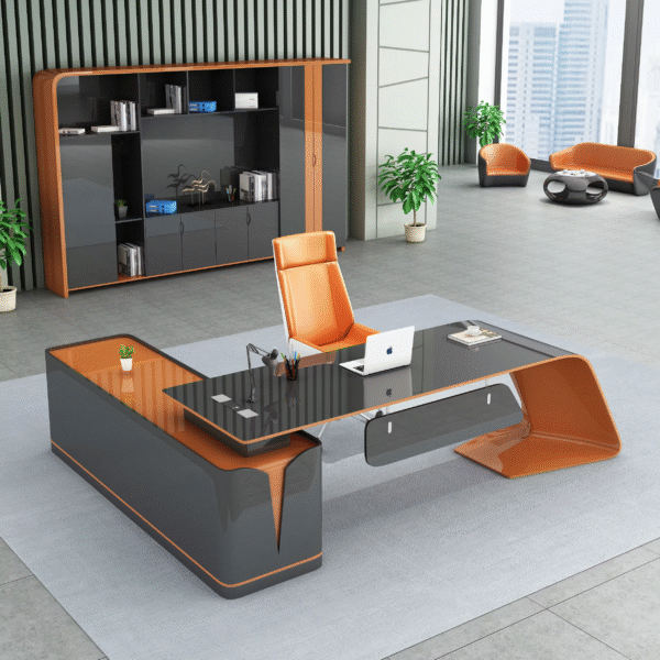 Mdf Commercial Office Furniture Luxury Executive Office Table Set L Shape Ceo Office Desk - 图片 6