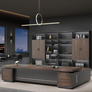 CEOLUX Luxury Modern Executive Office Desk Wooden Boss Desk with Extendable and Convertible Design Features